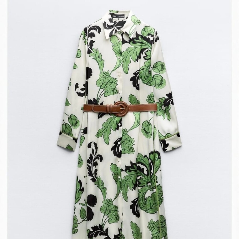 Zara Satin Floral Dress